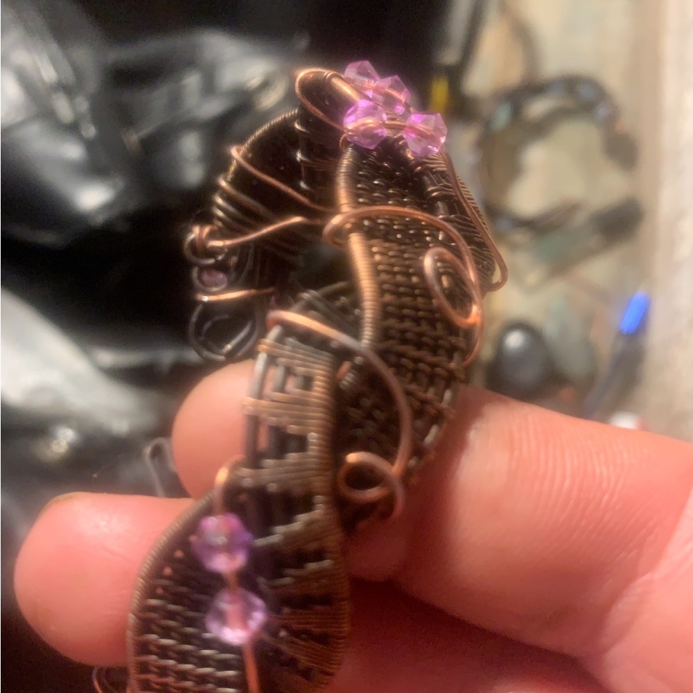 Amythest wire wrapped bracelet